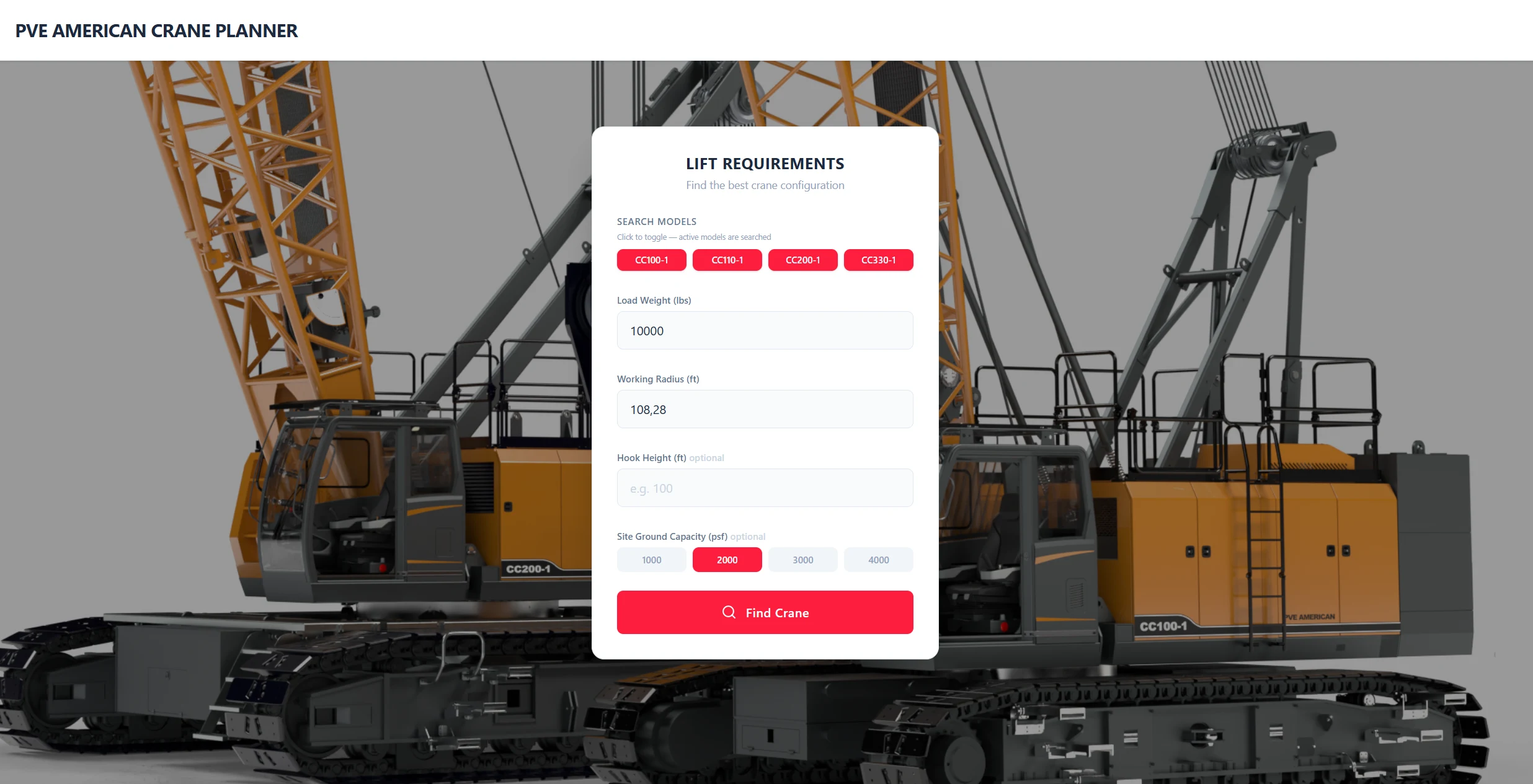 Lift Planner search engine