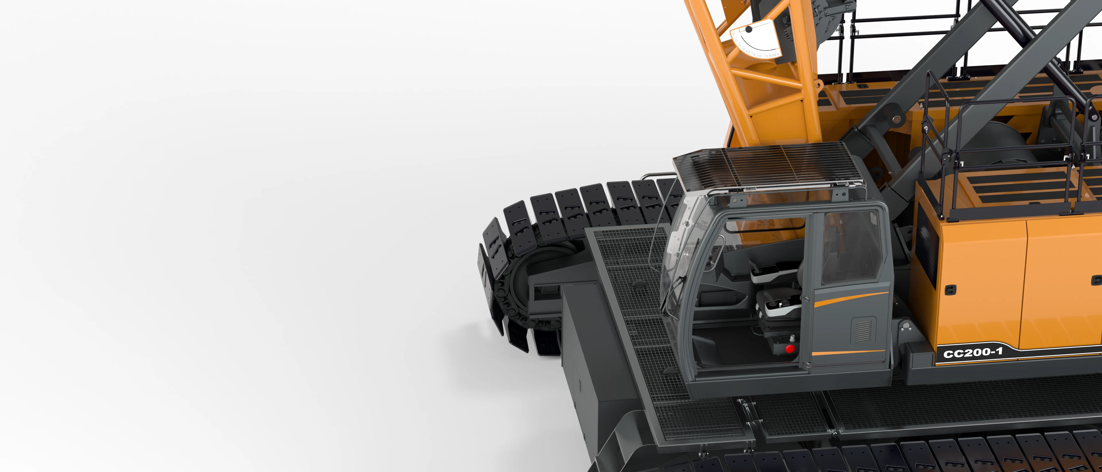 PVE AMERICAN CC200-1 crawler crane, studio close-up
